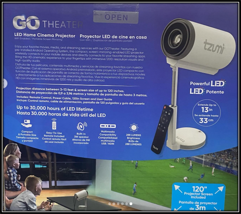 Proyector Película Pantalla 304 cm / 120" - Imagen 2