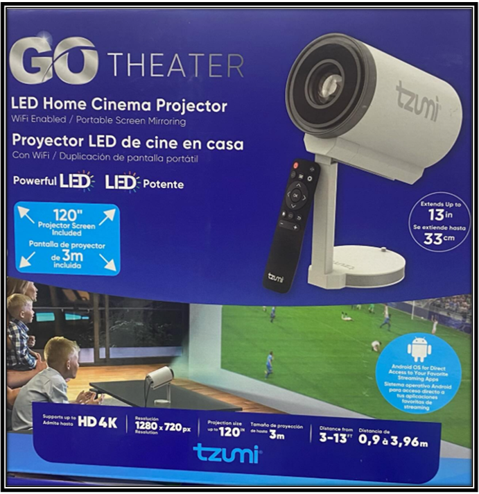 Proyector Película Pantalla 304 cm / 120"
